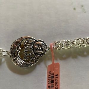 Oxidized stainless steel sun moon bracelet